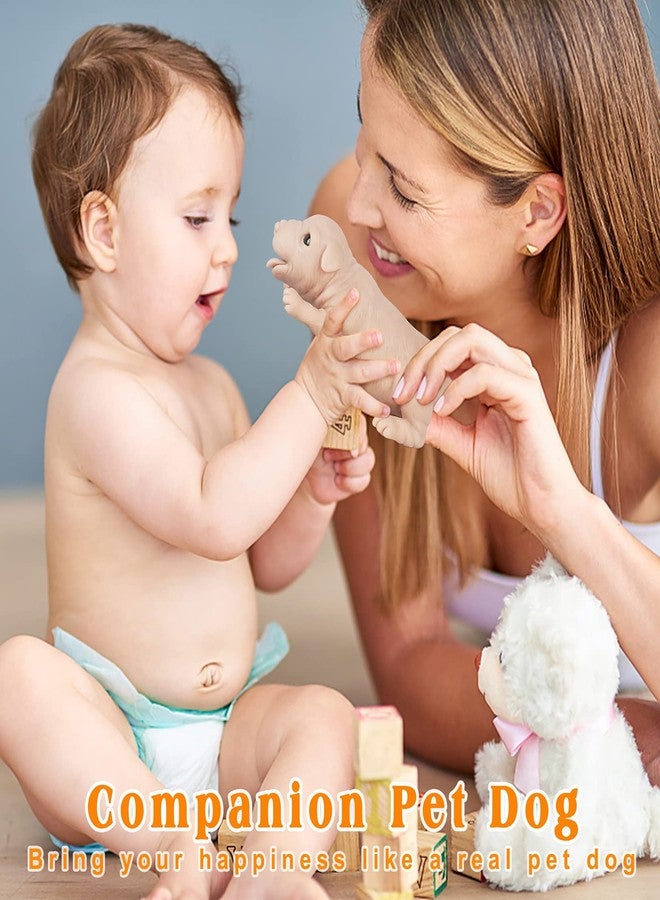 Vollence 6.3 inch Full Body Silicone Reborn Mini Companion Baby Dog Pets Doll Lifelike Realistic Puppy Dog - Image 3